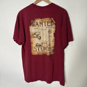 Sturgis T Shirt Black Hills Rally No 68 Maroon Short Sleeve Wanted Women Size XL